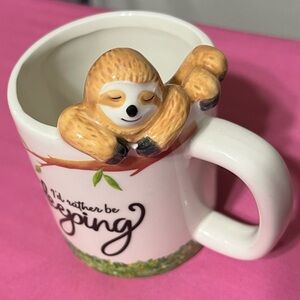 Charming Sloth Mug with Cream and Brown Accents